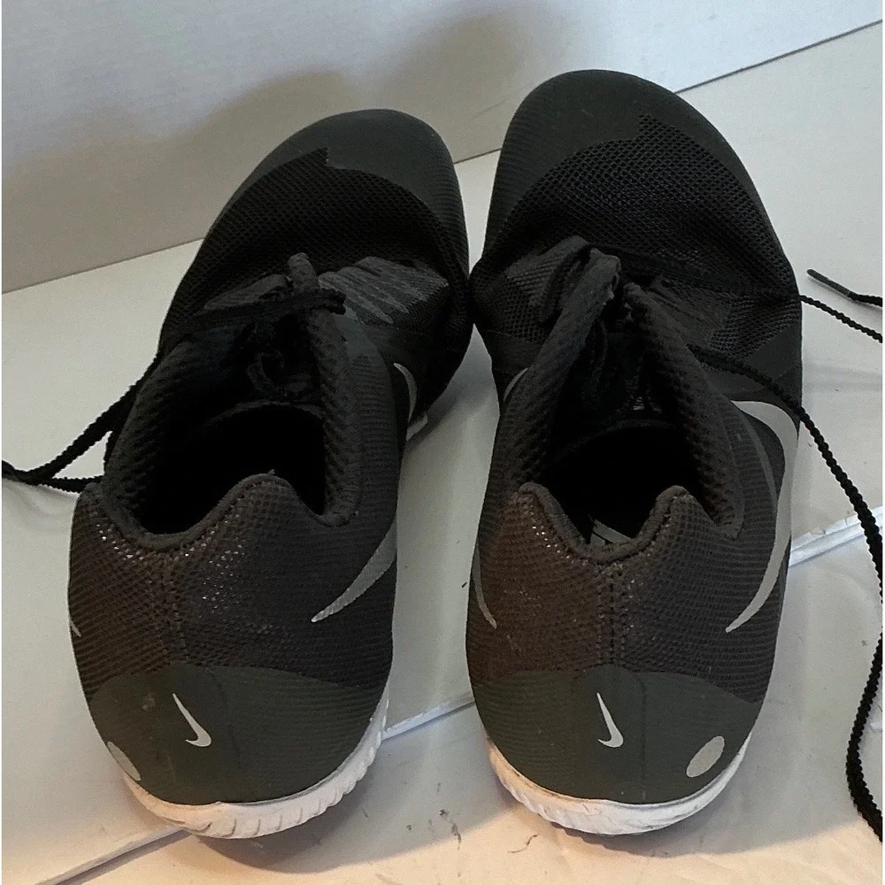 Nike Track and Field Racing Spikes Black Silver Mesh Cleats with Bag and Tool 12